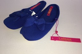 Women&#39;s Slippers House Catherine Malandrino Size 5-6 SM Blue W Bow Tie-S... - £12.10 GBP