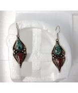 Handcrafted Turquoise Sterling Silver Earring Jordan,Bedouin,Middle East... - $2,261.89 MXN