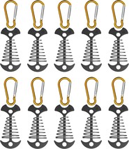 Black 10-Pack Naceture Tent Rope Tightener With Clips - Aluminum Deck Ti... - £32.32 GBP