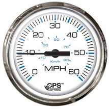 Faria Chesapeake White SS 4&quot; Studded Speedometer - 60MPH (GPS) - $151.96
