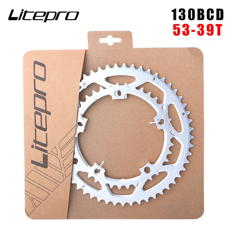 Litepro 130BCD Road Bike Double Disc 53-39T Folding Bicycle Double Plate Aluminu - $133.44