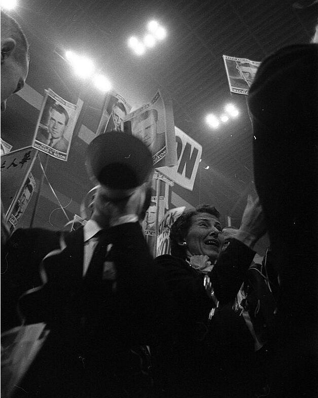 Primary image for Delegates with Nixon signs at 1956 Republican National Convention Photo Print