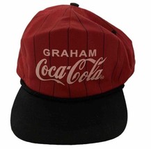 1980s Vintage Coca Cola Striped Trucker Hat Cap Red White Black Graham T... - £24.54 GBP