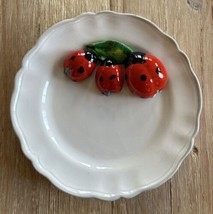 Vintage Mancioli Trompe L’Oeil Ladybug Canister LID ONLY Italy Art Pottery - $103.20