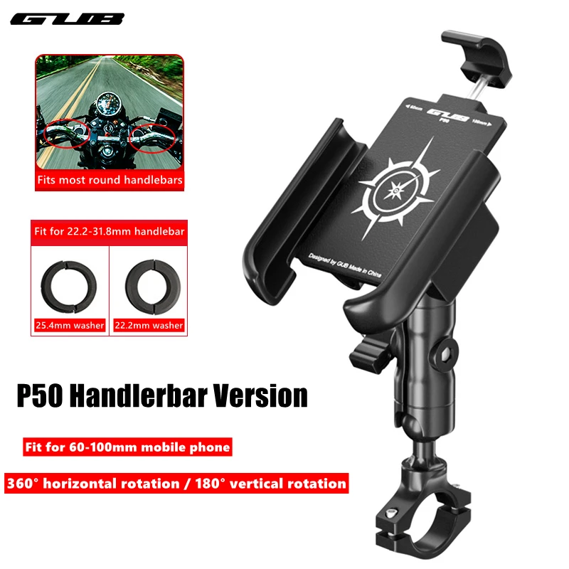 GUB P50 Bicycle Phone Holder Aluminum Alloy 360Rotating Bike Phone Mount Univers - £104.52 GBP