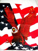 WAVY AMERICAN FLAG - AMERICAN EAGLE - FLYING - LANDING BANDANA HEAD WRAP - $3.99
