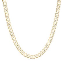 Men&#39;s 24&quot; Gold Plated Sterling Silver 200 Gauge Chain Silver Curb Chain Necklace - £43.48 GBP