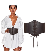 Ladies Brown Corset Wide Belts for Women Lace-Up Tied Elastic Waist Belt... - €27,03 EUR