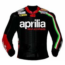 Men&#39;s APRILIA Motorbike Racing Leather Jacket MOTOGP Motorcycle Jacket - £109.94 GBP