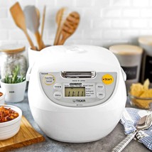 RICE COOKER TIGER BRAND MAKER MINI SMALL ELECTRIC POT WHITE JAPANESE 5.5... - $143.99