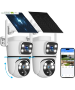 (2026 New) Solar Security Camera Outdoor 2 Pack, 4MP Dual-Lens (Fixed + ... - $239.03