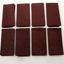 Set of 8 Baycrest Cloth Napkins 20&quot; Burgundy Beige Geometric Square Poly... - £27.92 GBP