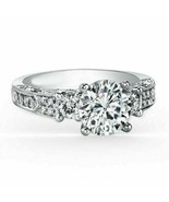 2CT Round Cut Moissanite Wedding Engagement Ring Set Solid 14K White Gol... - $128.31 CAD