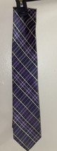 Pronto Uomo Men’s Dress Tie  Black &amp; Purple Plaid    58” Long New NWT - £6.68 GBP