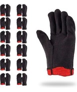 144 Pairs Red Fleece Lined Brown Jersey Winter Gloves 10 Inch. Men&#39;S Size - £230.02 GBP