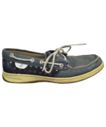 SPERRY 61428 Top Sider Slip On Shoes Blue Leather Sequins Almond Toe Wom... - $39.66
