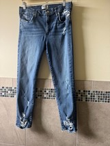 AGOLDE Light Blue Wash Distressed Skinny Jeans SZ 31 EUC Style # AD18B-843 - $1,457.83 MXN