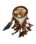 Southwestern Dream Catcher Pottery Longhorn Steer Skull Feathers Vintage... - $39.26