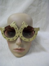 Glittery Gold Lucky Horseshoe Glasses Gambler Casino Vegas Baby Derby Ra... - $9.95