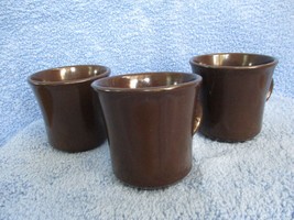 THREE (3) VINTAGE FRANCISCAN MADEIRA SOLID BROWN TEA CUPS - $8.95