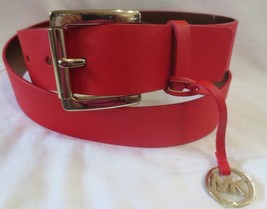 Michael Kors women&#39;s Faux Leather Belt - size L -Red MSRP $48 NWT - £23.59 GBP