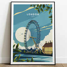 London Print | England Travel Poster, London Eye Wall Art &amp; Birthday Gift Idea - £20.80 GBP+