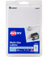 Avery White Removable Print/Write Labels .5&quot;X.75&quot; 1008/Pkg- - £10.43 GBP