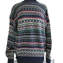 Vintage Blue Cotton Blend Sweater Size Large - £27.19 GBP