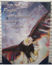 Inspirational/Patriotic Textured American Eagle Print w/FDR Quote Box Frame - £9.58 GBP