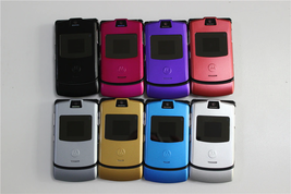 V3 Original Motorola Razr V3 GSM Quad Band Flip Unlocked Old Used Mobile Phone - £54.23 GBP