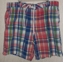 EXCELLENT MENS OLD NAVY PLAID BOARD SHORTS / SWIM TRUNKS   SIZE XXL - £18.35 GBP