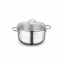 LaModaHome Korkmaz Stainless Steel Stock Pot with See Through Glass Lid, Dishwas - £54.63 GBP