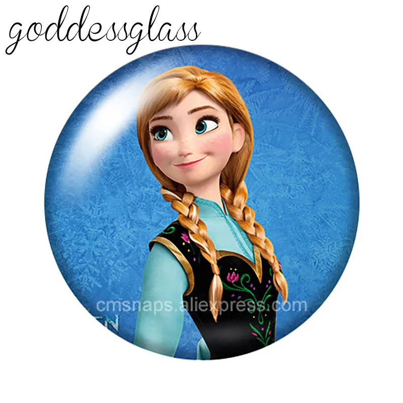 Princess elsa anna olaf girls 10pcs 12mm 18mm 20mm 25mm round photo glass cabochon flat thumb200