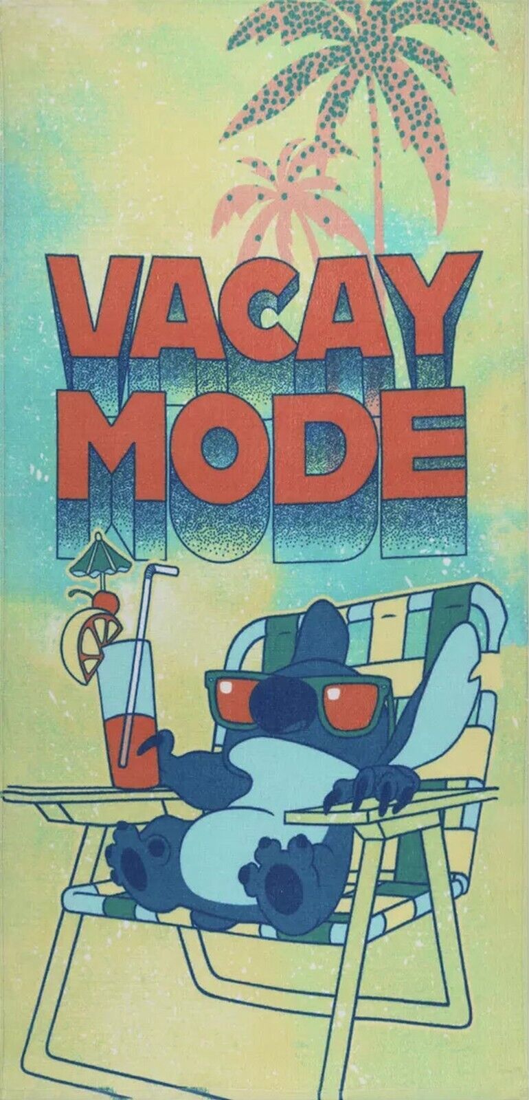 Disney's Stitch Vacay Mode Beach Towel Measures 28 x 58 inches - $16.78