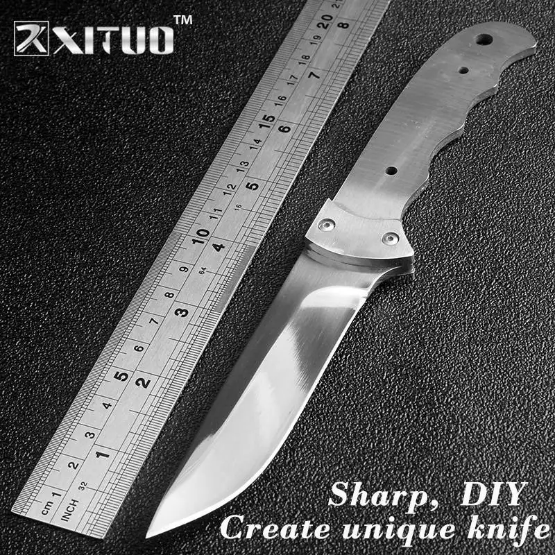 High quality sharp stainless steel blank diy handle 440C blade outdoor  survival - £169.17 GBP