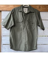 Red Head Men&#39;s S Shirt S/S Dark Green Cotton Casual Bttn Dwn 4 top pocke... - $26.76 CAD
