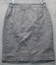 Banana Republic Straight &amp; Pencil Skirt Womens Size 2 Gray Linen Vented ... - £17.75 GBP