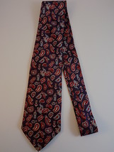 Vintage MENS NECKTIE PURPLE Poly 56&quot; Long PAISLEY PATTERN TIE 3&quot; Wide - £7.43 GBP