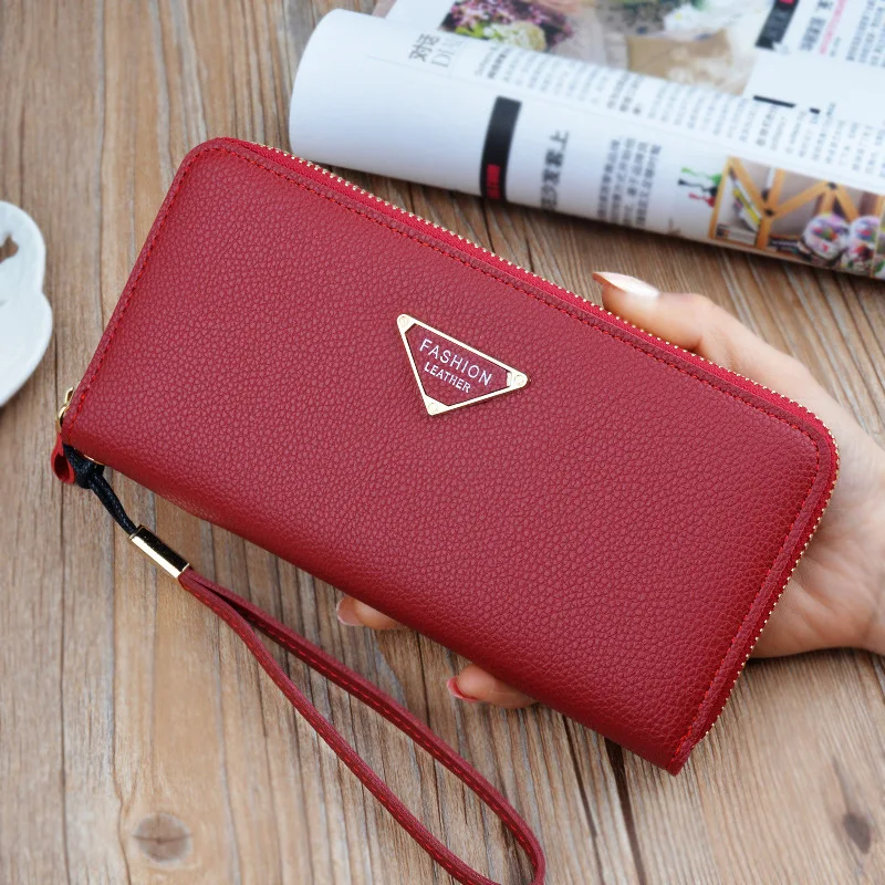 Women Wallet Long Zipper Clutch Wallet Fashion Simple Large Capacity Lychee Patt - £50.13 GBP