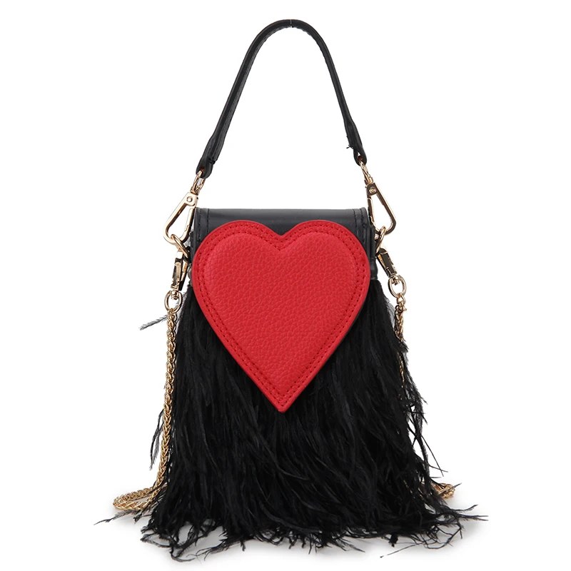  Ostrich Feather Party Clutch Purses and Handbags for Women Designer Crossbody B - £95.38 GBP