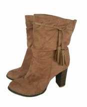 Shoedazzle Boots 10 Womens Celia Slip On Point Toe Block Heel Casual - £14.86 GBP