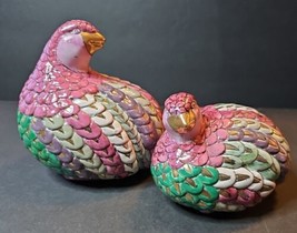 Vintage 1960s Porcelain Toyo Hand painted Set Quail Partridge Pheasants Pastels - £38.98 GBP