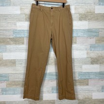 Polo Ralph Lauren Chino GI Pants Tan Flat Front Cotton Casual Mens Size 34 - £31.28 GBP