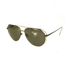 LINDA FARROW 351 oversized aviator sunglasses 22 carat gold-plated titanium - $321.75