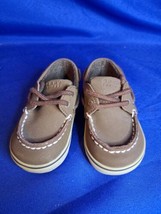 SPERRY TOP SIDER Infant Dark Brown Leather Boat Shoes Size 3 M - £11.02 GBP