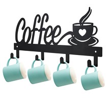 Wall Mounted Coffee Mug Holder, Wall Coffee Mug Rack Cup Holder Rack Mug Organiz - $28.99