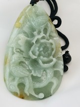 Icy Ice Light Green 100% Burma Jadeite Jade Flower &amp; Birds Pendant # 108 carat # - £785.79 GBP