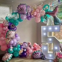 Mermaid Theme Latex Aluminum Foil Shell Fishtail Balloon - £27.40 GBP