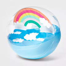 SUN SQUAD Inflatable Beach Ball 17.5 Inch Diameter Rainbow - £3.94 GBP