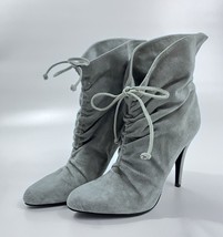 ALDO Slouch Boots Ankle Booties Grey Suede Hippie Grunge Hip Stiletto Hi... - £15.81 GBP